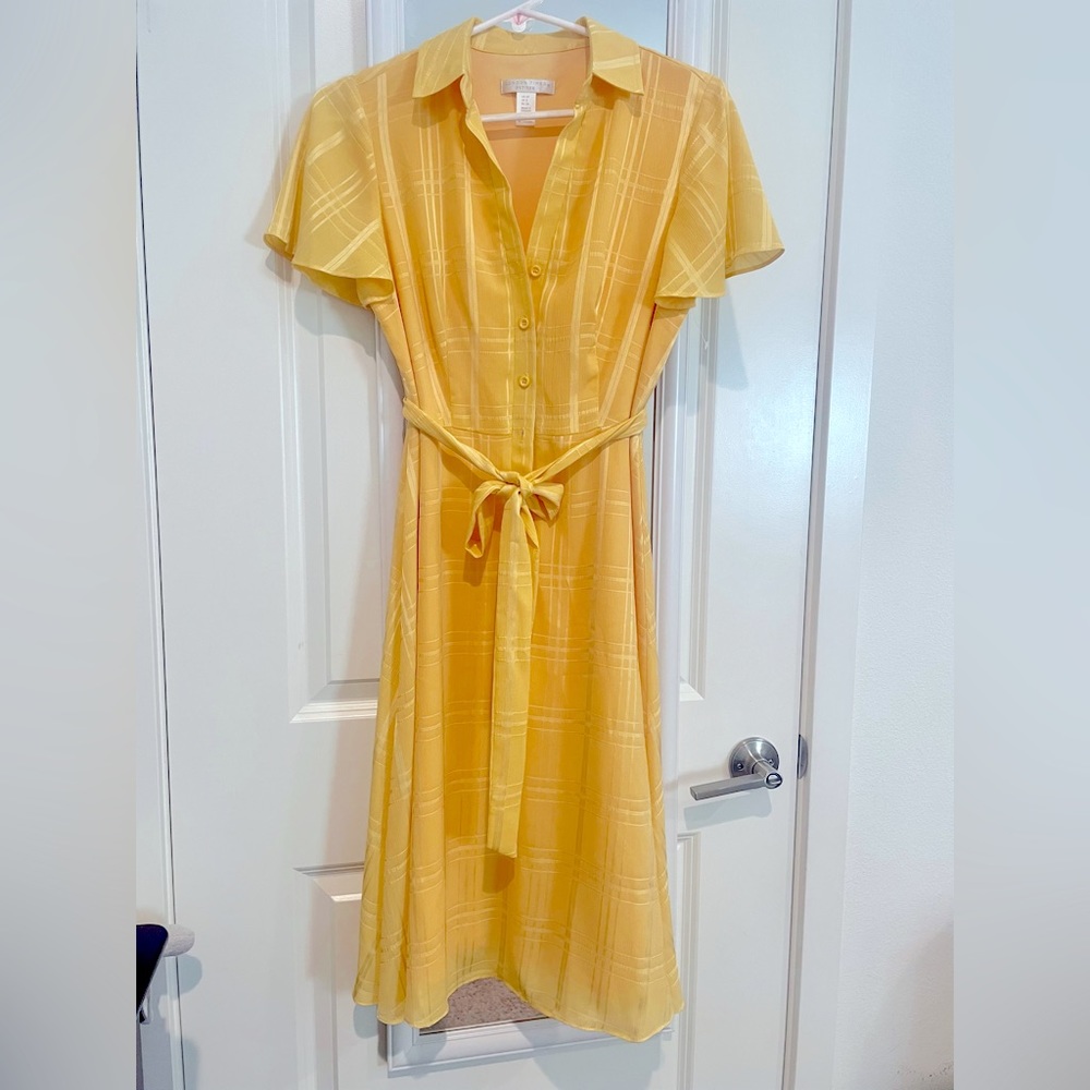 London times Petite yellow dress